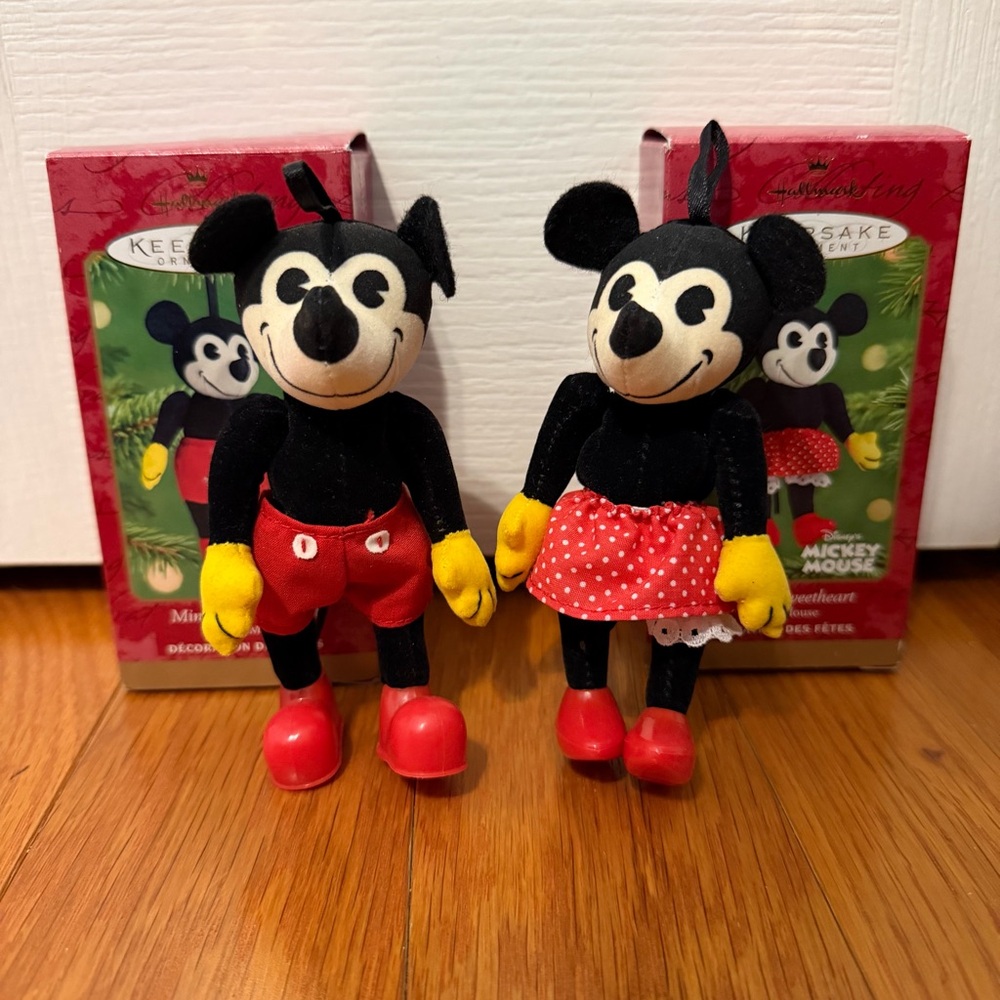 Disney Mickey and Minnie Plush Ornaments